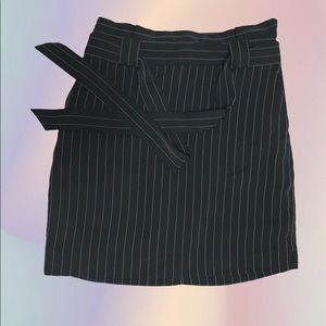 Express Striped Black Dress Skirt
